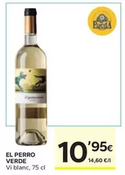 Oferta de El Perro Verde - Vi Blanc por 10,95€ en Caprabo