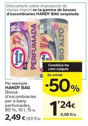 Oferta de Handy Bag - Bossa D'Escombraries Per A Bany Perfumades por 2,49€ en Caprabo