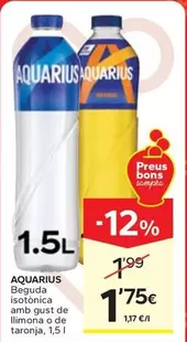 Oferta de Aquarius - Beguda Isotónica Amb Gust De Llimona O De Taronja por 1,75€ en Caprabo