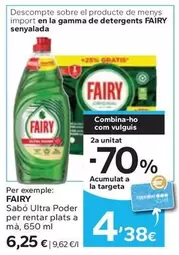 Oferta de Fairy - Sabó Ultra Poder Per Rentar Plats A Ma por 6,25€ en Caprabo