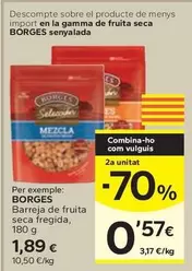 Oferta de Borges - Barreja De Fruita Seca Fregida por 1,89€ en Caprabo