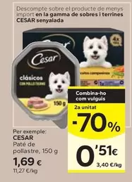 Oferta de Cesar - Paté De Pollastre por 1,69€ en Caprabo