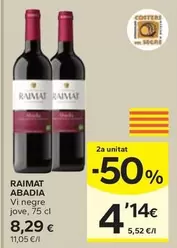 Oferta de Raimat Abadia - Vi Negre Jove por 8,29€ en Caprabo