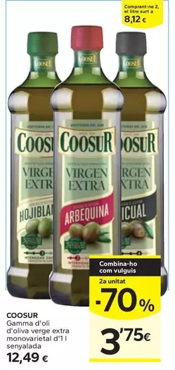 Oferta de Coosur - Gamma D'oli D' Oliva Verge Extra  por 12,49€ en Caprabo