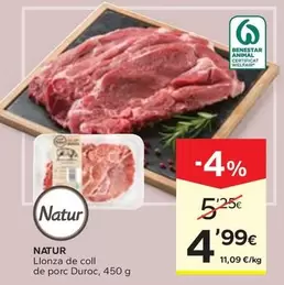 Oferta de Natur - Llonza De Coll De Porc Duroc por 4,99€ en Caprabo