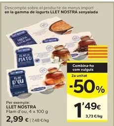 Oferta de Llet Nostra - Flam D'Ou por 2,99€ en Caprabo