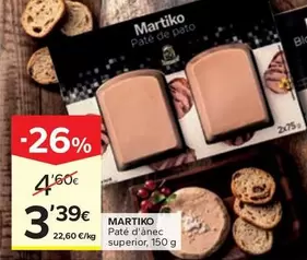 Oferta de Martiko - Pate D'Anec Superior por 3,39€ en Caprabo