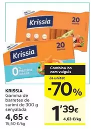 Oferta de Krissia - Gamma De Barretes De Surimi por 4,65€ en Caprabo