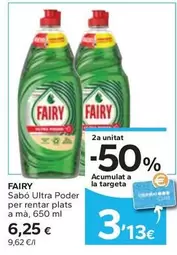 Oferta de Fairy - Sabó Ultra Poder Per Rentar Plats A Ma por 6,25€ en Caprabo