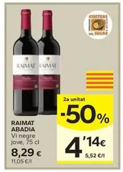 Oferta de Raimat Abadia - Vi Negre Jove por 8,29€ en Caprabo