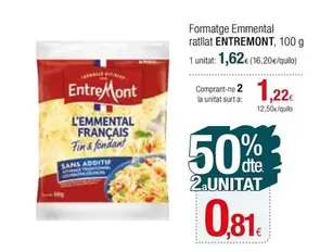 Oferta de Entremont - Formatge Emmental Ratllat por 1,62€ en Condis