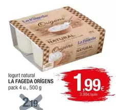 Oferta de La Fageda - Iogurt Natural por 1,99€ en Condis