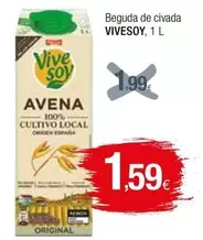 Oferta de ViveSoy - Beguda De Civada por 1,59€ en Condis