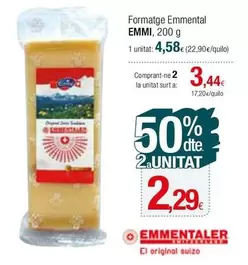 Oferta de Formatge Emmental por 4,58€ en Condis