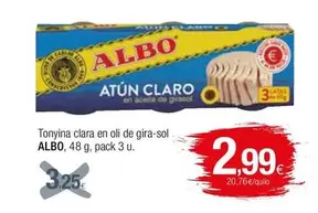 Oferta de Albo - Tonyina Clara En Oli De Gira-sol por 2,99€ en Condis