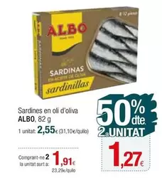 Oferta de Albo - Sardines En Oli D'oliva por 1,27€ en Condis