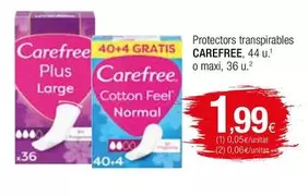 Oferta de Carefree - Protectors Transpirables por 1,99€ en Condis