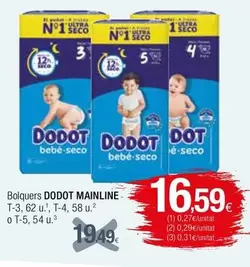 Oferta de Dodot - Bolquers por 16,59€ en Condis