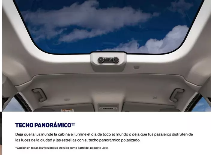 Oferta de Techo Panoramico en Ford