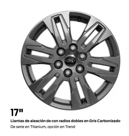 Oferta de Llantas De Aleación De Con Radios Dobles En Gris Carbonizado en Ford