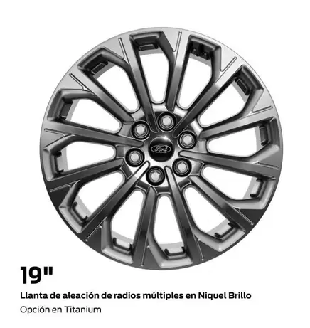 Oferta de Ford - Llanta De Aleación De Radios Múltiples En Niquel Brillo en Ford