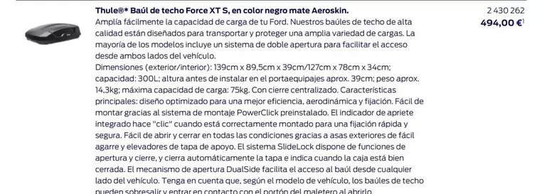 Oferta de Ford - Thuleder Beads Techo Farcie Xs por 494€ en Ford