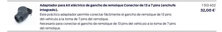 Oferta de Adjactor Para Kit Eléctrico De Sarento De Remolover Concentrado Da 3 A 7 Plate (Exchivre Integrado) por 32€ en Ford