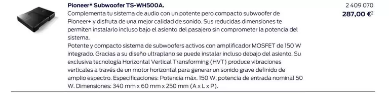 Oferta de Pioneer - Sistema De Sonido en Ford