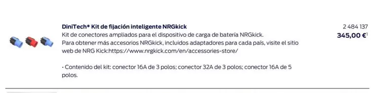 Oferta de DiniTech* Kit De Fijación Inteligente NRGkick  por 345€ en Ford