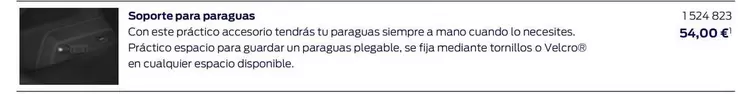 Oferta de Soporte Para Paraguas por 54€ en Ford