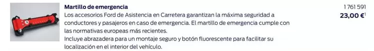 Oferta de Martillo De Emergencia por 23€ en Ford