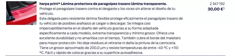 Oferta de Herpa Pint Lamino Protector De Paragopas Traseros por 30€ en Ford