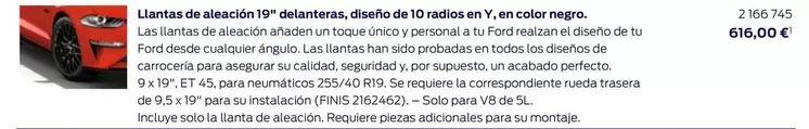 Oferta de Ford - Llantas de jalascion19-dialantes, desoén desoén desoéndas en y en color nago por 616,04€ en Ford