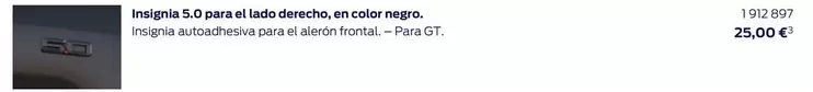 Oferta de Insignia 50 Para El Radios Deceche, En Color Rego por 25€ en Ford