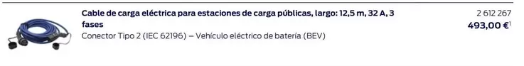 Oferta de Cable De Carga Electrica Para Estaciones De Carga Publicas, Largo: 12,5 M, 32 A, 3 Fases por 493€ en Ford