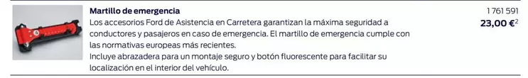 Oferta de Martillo De Emergencia por 23€ en Ford