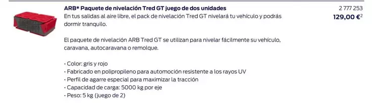 Oferta de ARB* Paquete De Nivelación Tred GT Juego De Dos Unidades por 129€ en Ford