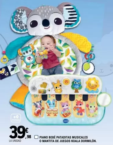 Oferta de Piano Bebe Pataditas Musicales O Mantita De Juegos Koala Dormilon  por 39,98€ en E.Leclerc