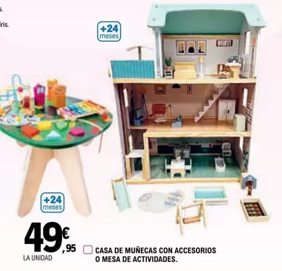 Oferta de Casa De Muñecas Con Accesorios O Mesa De Actividades por 49,95€ en E.Leclerc