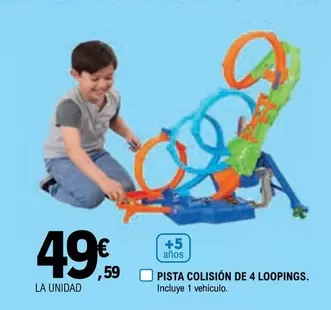 Oferta de Hot Wheels - Pista Colisón De 4 Loopings por 49,59€ en E.Leclerc