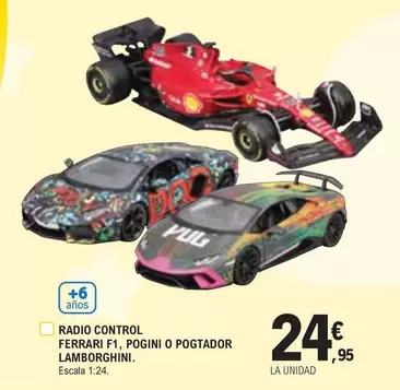 Oferta de Radio Control Ferrari F1, Pogini O Pogtador Lamborghini por 24,95€ en E.Leclerc