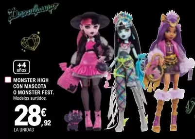 Oferta de Monster High -  Con Mascota O Monster Fest por 28,92€ en E.Leclerc