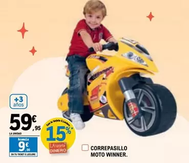 Oferta de Correpasillos Moto Winner por 59,95€ en E.Leclerc