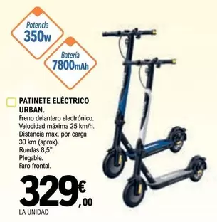 Oferta de Urban - Patinete Eléctrico por 329€ en E.Leclerc