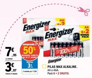 Oferta de Energizer - Pilas Max Alkaline por 7,95€ en E.Leclerc