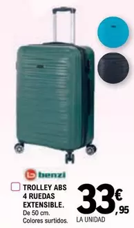 Oferta de Benzi - Trolley Abs 4 Ruedas Extensible por 33,95€ en E.Leclerc