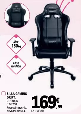 Oferta de Silla Gaming Drift por 169,95€ en E.Leclerc