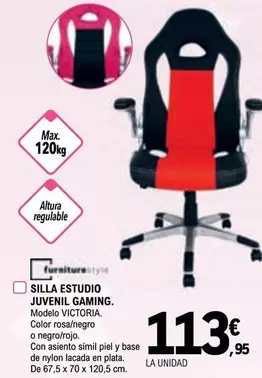 Oferta de Silla Estudio Juvenil Gaming por 113,95€ en E.Leclerc