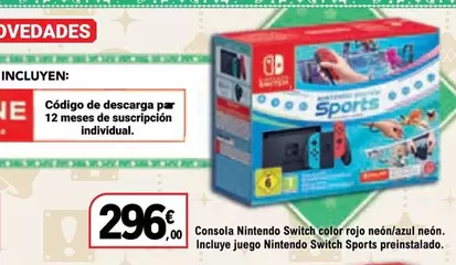 Oferta de Nintendo Switch - Consola Color Rojo Neon/Azul Neon por 296€ en E.Leclerc