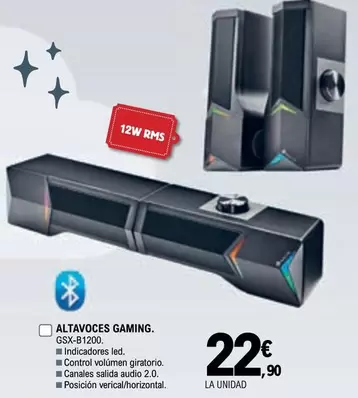 Oferta de Altavoces Gaming por 22,9€ en E.Leclerc